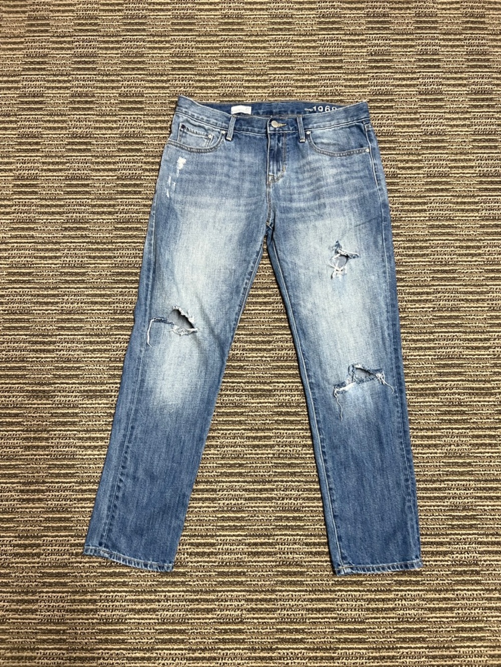 GAP jeans women’s Distressed Blue Straight bootcut Jeans sexy boyfriend 27